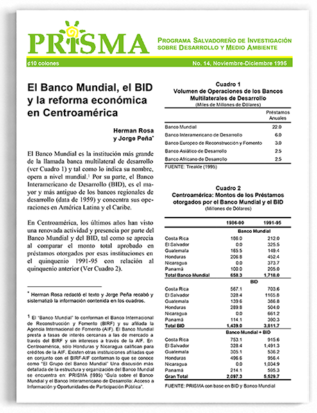 El Banco Mundial, el BID y la reforma económica en Centroamérica ...