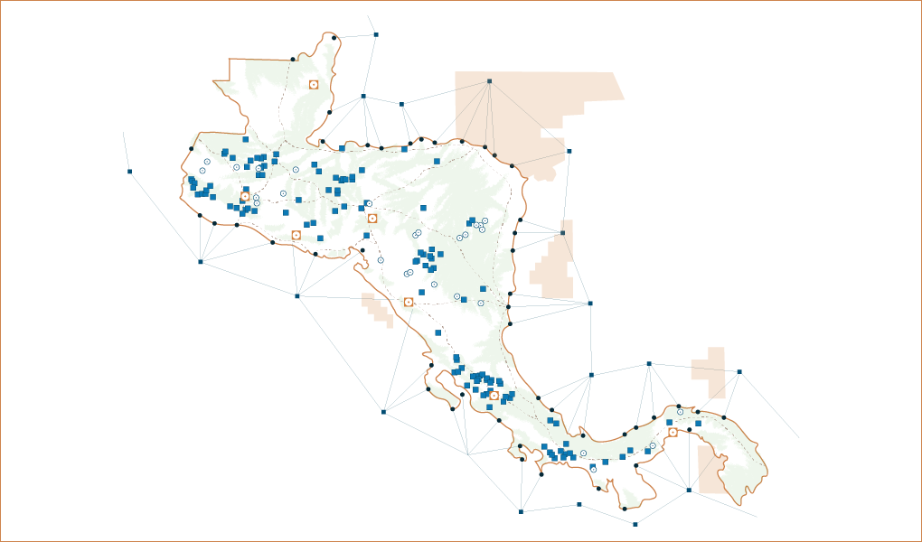 Mapa ilustrativo de Centroamérica utilizado en el Informe Regional: Tendencias Regionales y gobernanza en Centroamérica