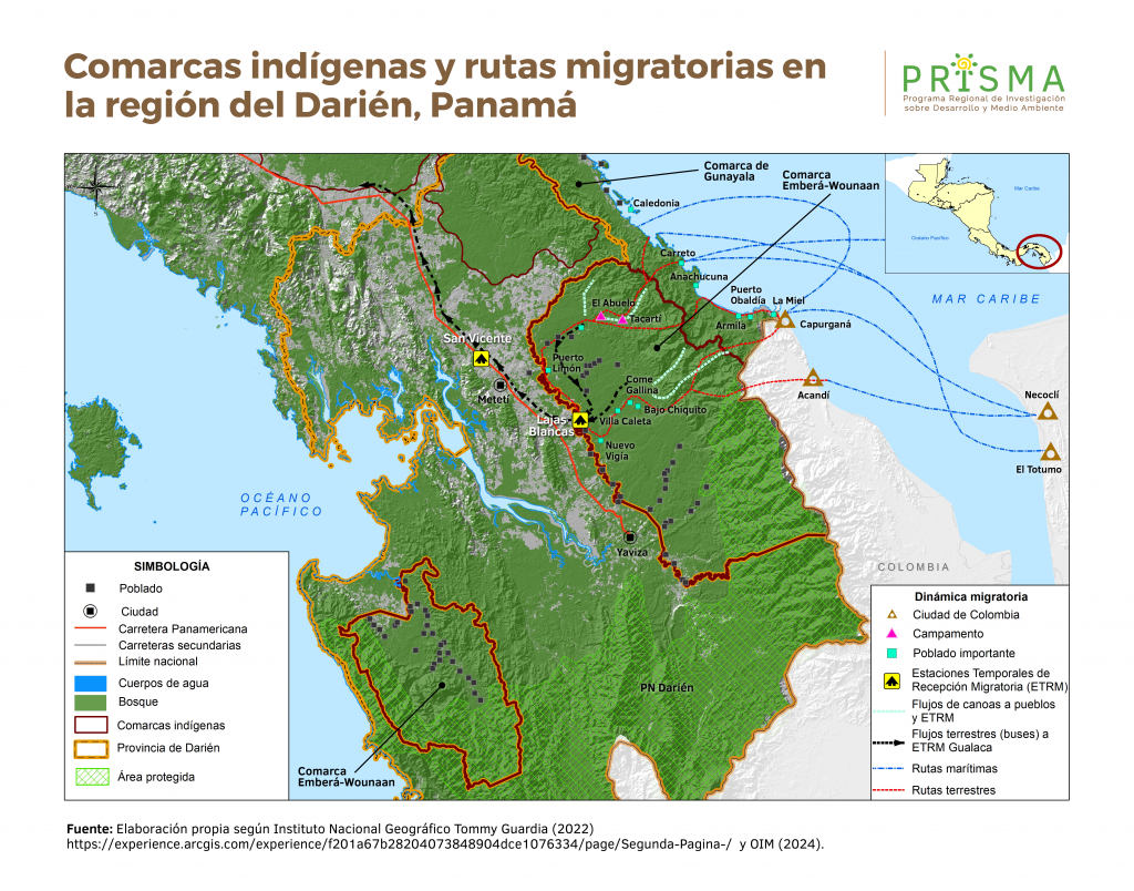 Mapa Rutas Migratorias Darien Panamá